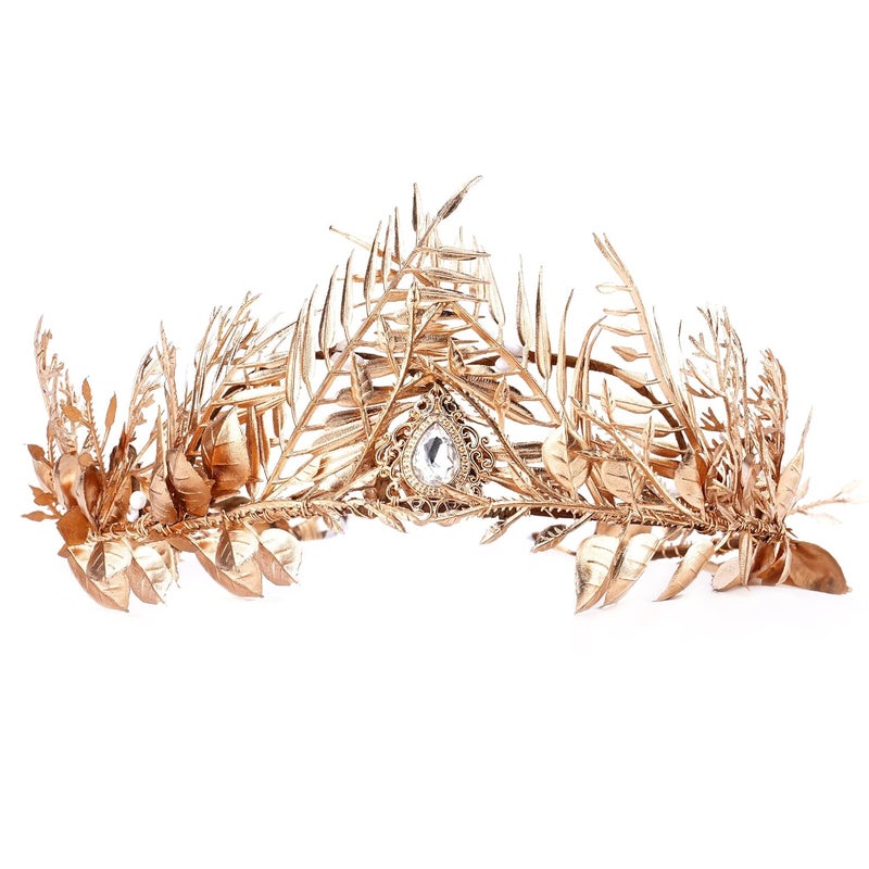 MOSTORY Handmade Golden King Crown with Branches Gold Twigs Fairy HeadpieceGreek Leaf Headband Celtic Elf Tiara for Men's Wedding Bridal Carniva1 Party Medieval Mardi Gras Hair Accessory - Image 1